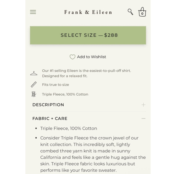 New Frank & Eileen White Triple Fleece Eileen Sweatshirt Button-Up S - Picture 5 of 5